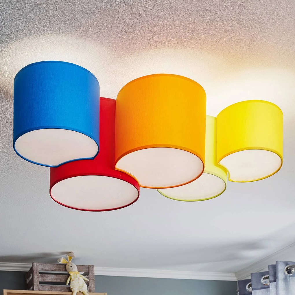 TK Lighting Plafoniera Mona 5 luci, multicolor