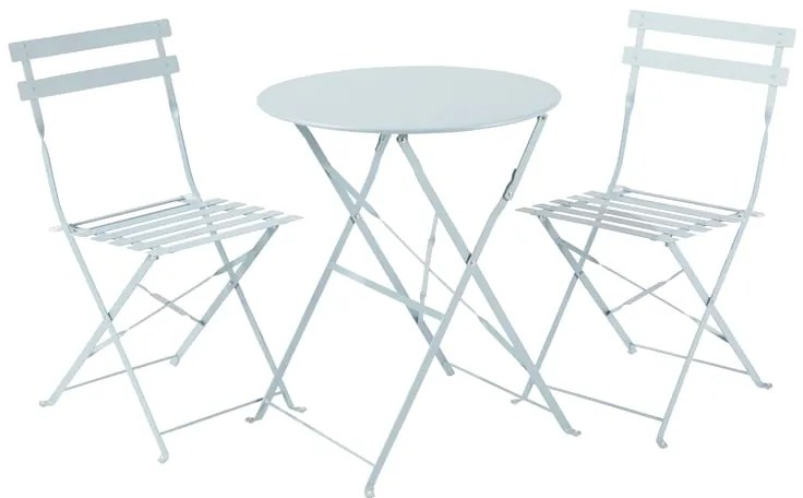 Set tavolo e sedie Flora NATERIAL in acciaio blu per 2 persone