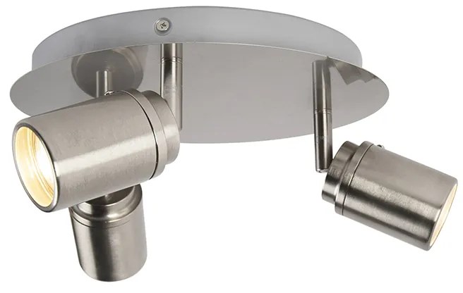 Faretto da bagno moderno in acciaio 3 luci IP44 - Ducha