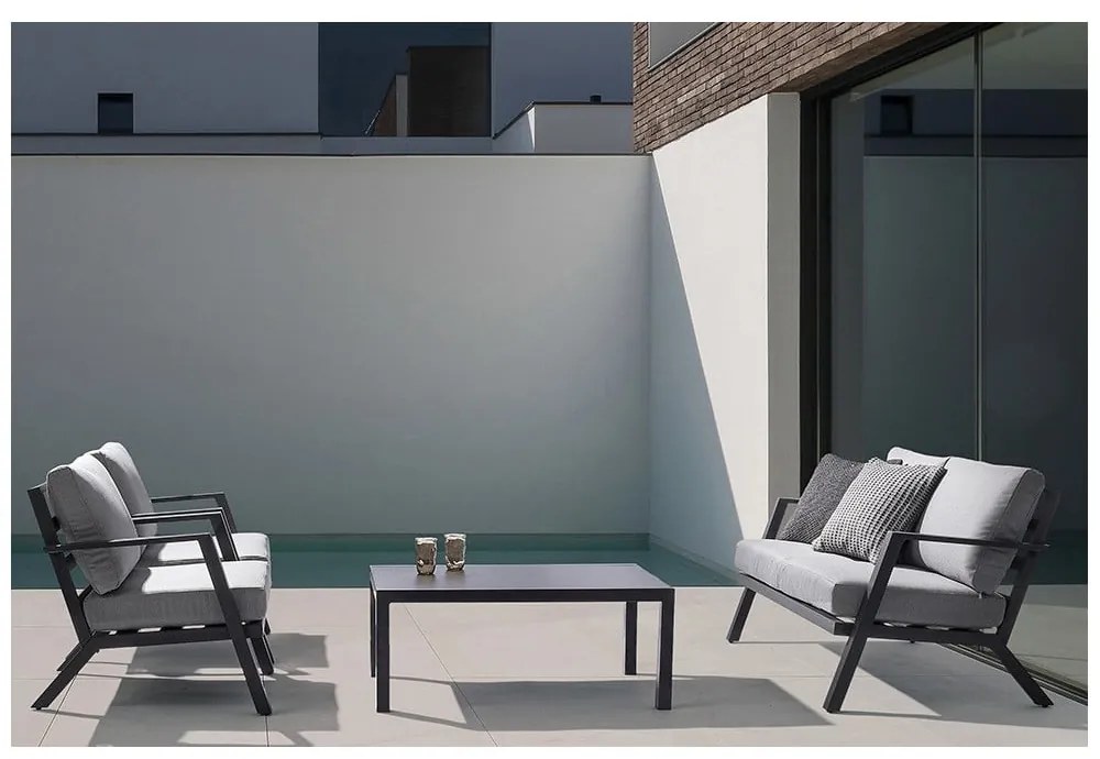 Set di mobili da giardino grigio in alluminio per 4 persone Harley – Bizzotto