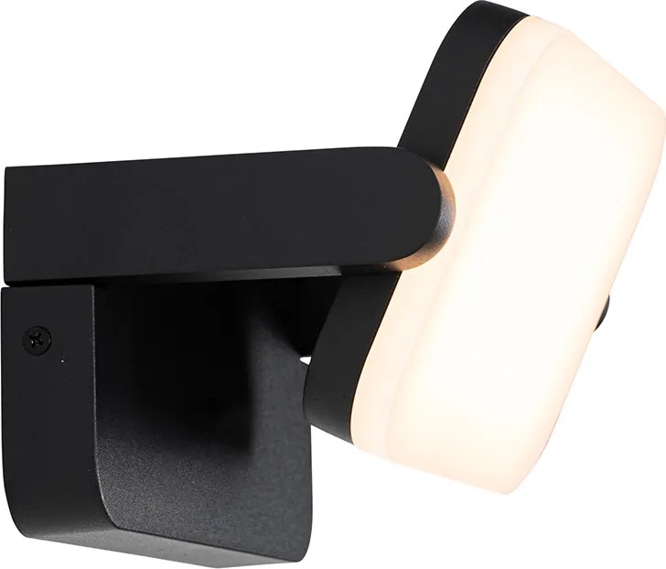Lampada da parete per esterni nera con LED orientabile - Kamile