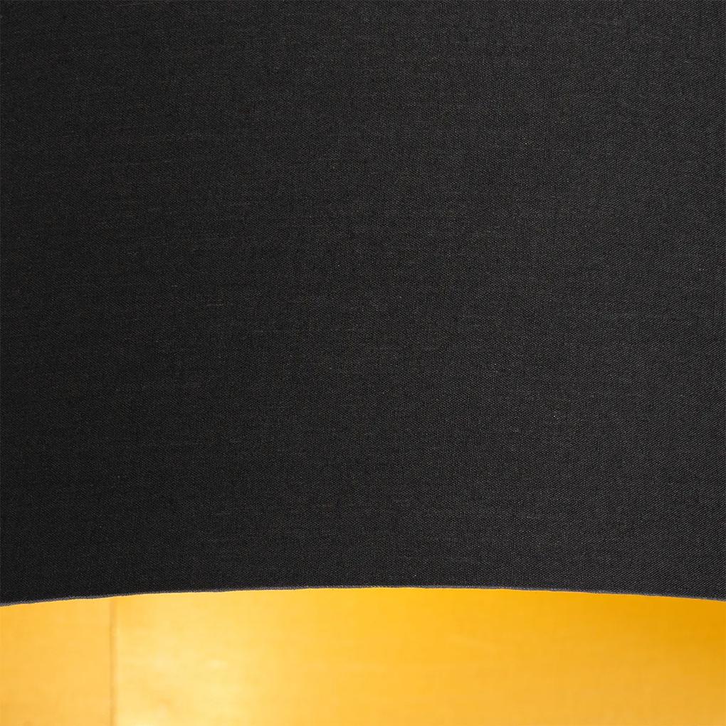 Plafoniera nera con interni dorati a 3 luci - Multitamburo