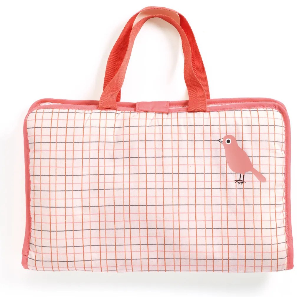 Baby Pomea - borsa fasciatoio per bambole - rosa con uccello