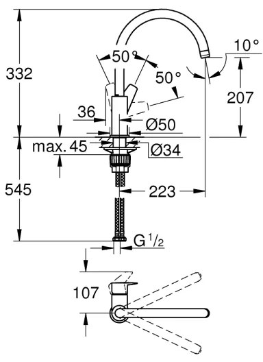 GROHE 31233001 - Miscelatore per lavello START, cromo lucido