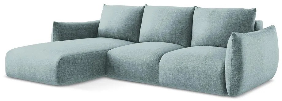 Divano angolare blu allungabile (con penisola a sinistra/con chaise lounge) Leila – Makamii