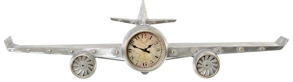 Orologio da Parete DKD Home Decor Aereo Grigio (101 x 22 x 26 cm)