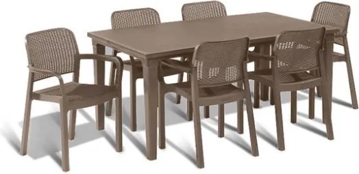 Sedie Da Esterno In Resina Effetto Rattan Con Braccioli Samanna Keter Cappuccino