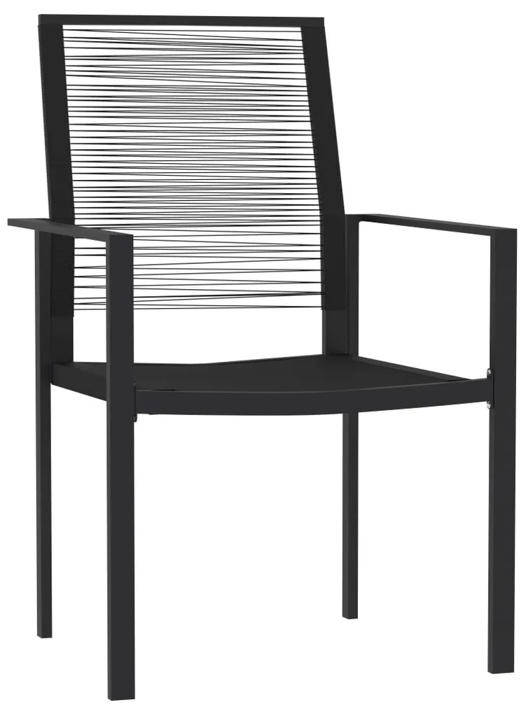 Set mobili da pranzo da giardino 9 pz con cuscini nero