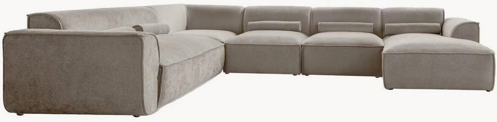 Divano angolare componibile 8 posti in ciniglia Flex Felix