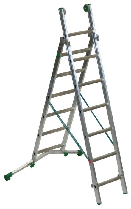 Scala a sfilo FACAL Super Prima in alluminio 2 rampe da 7 gradini portata massima 150 kg EN 131 per lavori fino a 4.5 m