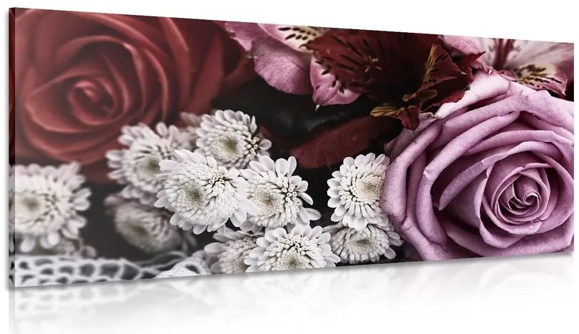 Stampa su tela – Bouquet di rose in stile retrò