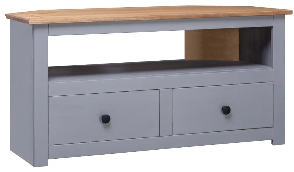 Mobile Porta Tv Angolare Grigio 93x49x49cm İn Pino Serie Panama /