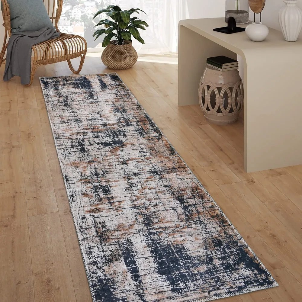 Passatoia blu lavabile 80x300 cm Abstract Colors – Vitaus