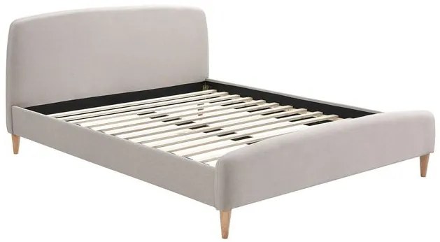 Letto scandinavo 160 x 200cm tessuto beige NIELS