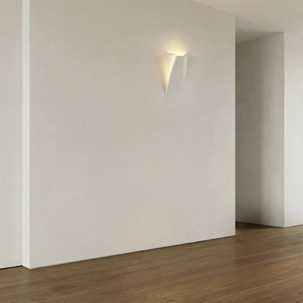 Applique da Incasso E14 FOLD SX a Libro in Gesso Pitturabile