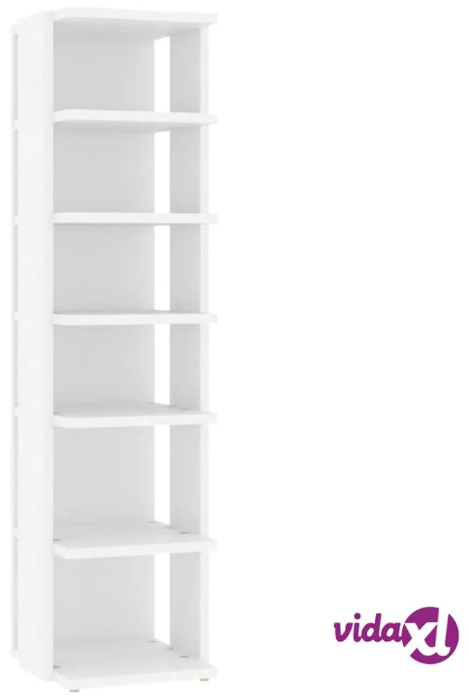 vidaXL Scarpiera Bianca 27,5x27x102 cm in Legno Multistrato