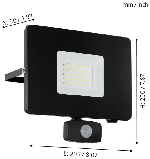 Eglo 97463 - Riflettore a LED con sensore FAEDO 3 LED/50W/230V IP44