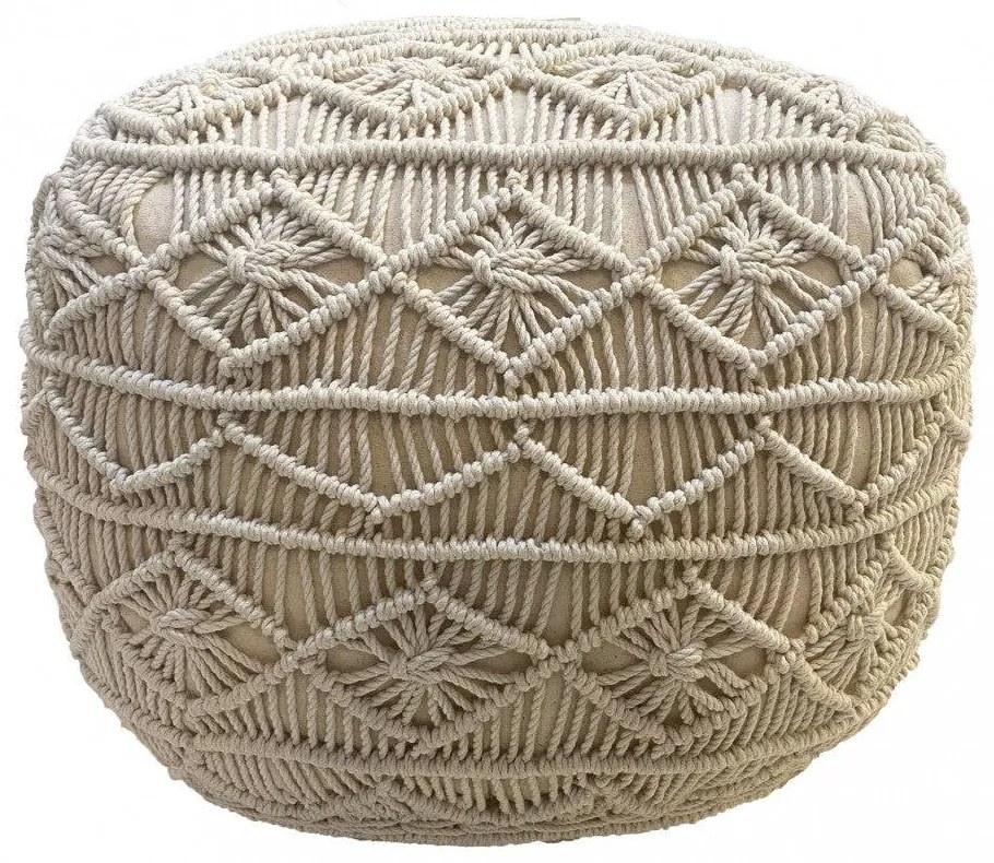 Pouf Bengasi: Quadrato, Bianco, Cotone, 45x45x45cm