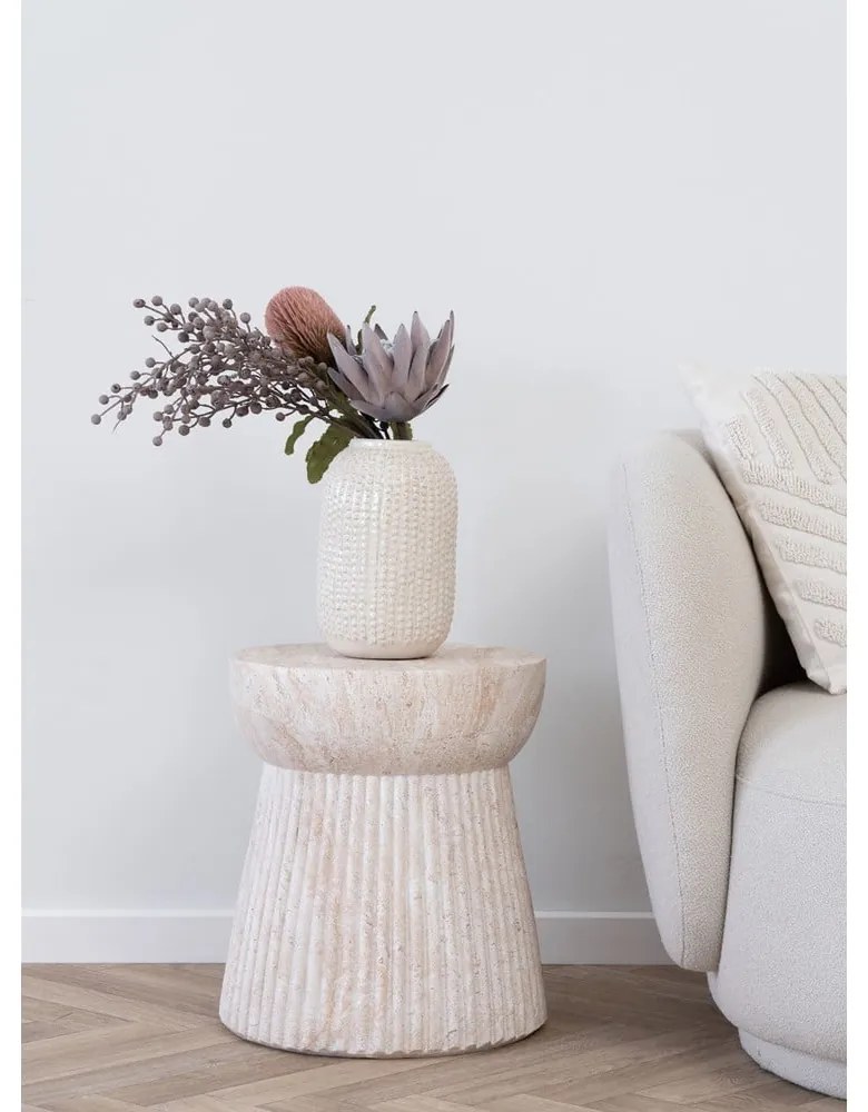 Tavolino rotondo in pietra ø 37 cm Bonn – House Nordic