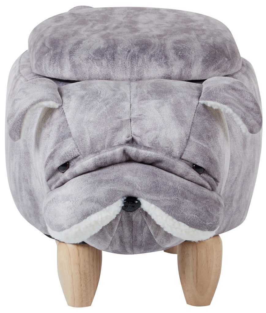 Pouf animaletto velluto grigio PUG Beliani