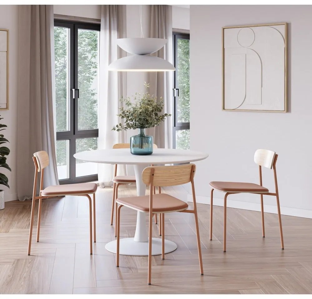 Set di 2 sedie da pranzo in colore rosso-naturale Adriana - Marckeric