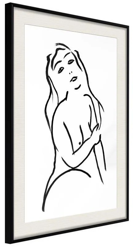 Poster  Shape of a Woman  Cornice Quadri Cornice nera con pass-partout, Larghezza x Altezza Home decor 20x30