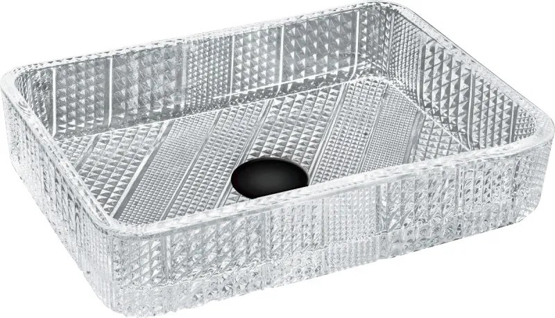 Mexen Akra lavandino da appoggio in vetro 46 x 33 cm, trasparente - 24024600