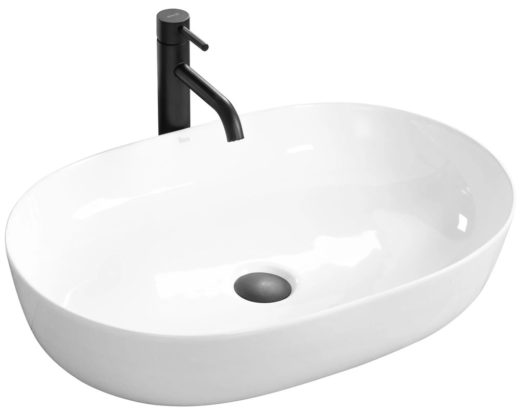 Lavabo da appoggio in ceramica CLEO White-REA