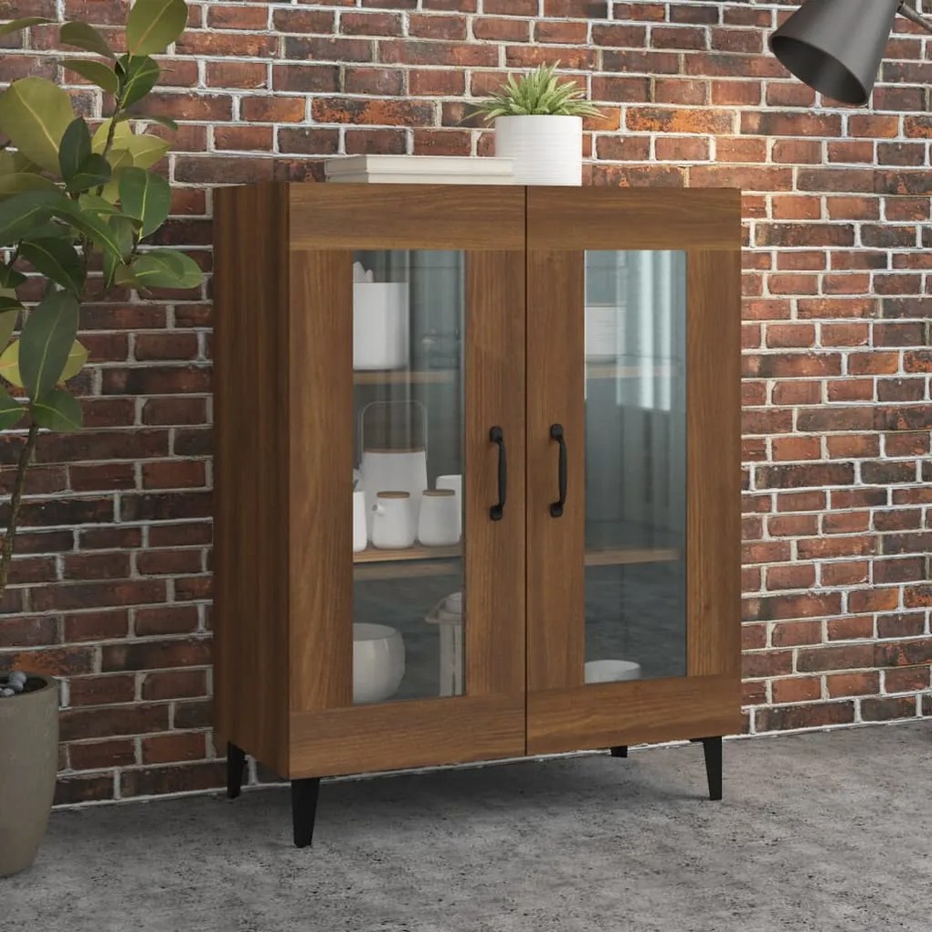 Credenza Rovere Marrone 69,5x34x90 Cm İn Legno Multistrato /