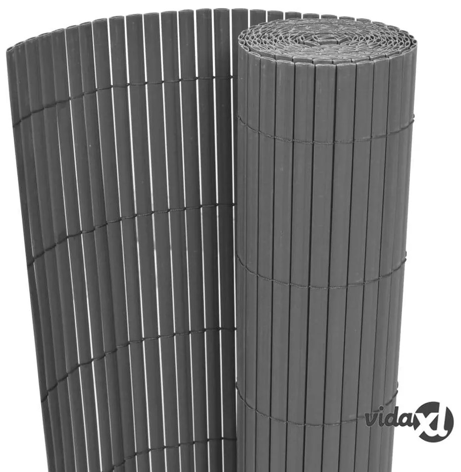 vidaXL Recinzione da Giardino a Doppio Lato in PVC 90x300 cm Grigia