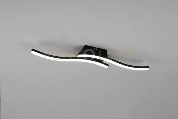 Route plafoniera led 10w 1200lm, 4000k 2 bacchette ondulate antraci...