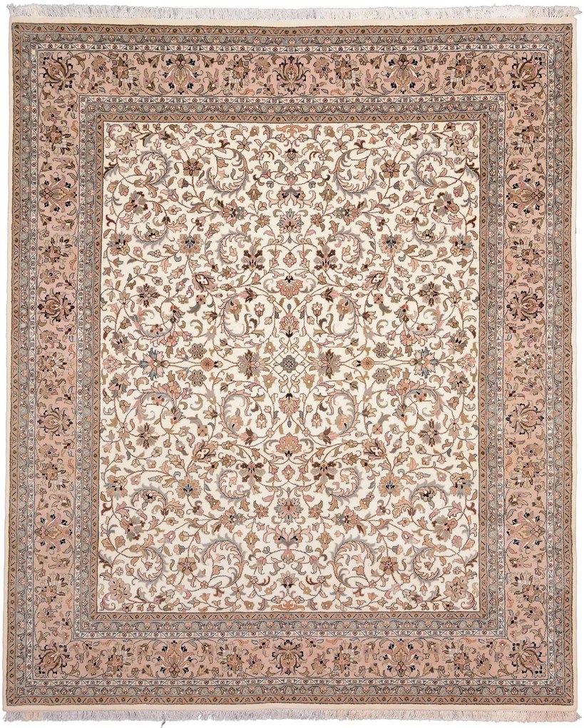 Isfahan Tappeto 300x250 Beige (Indian) Annodato A Mano
