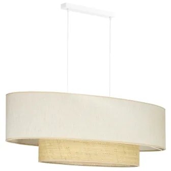Duolla - Lampadario a sospensione con filo DOUBLE OVAL NATURE 2xE27/15W/230V color crema/beige