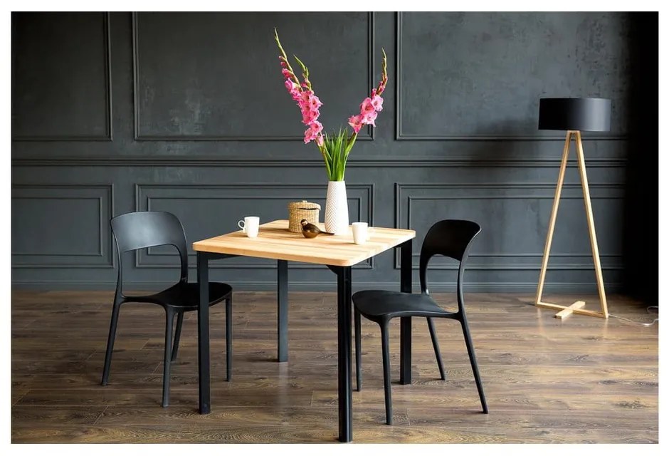 Tavolo da pranzo nero con gambe arrotondate TRIVENTI, 120 x 80 cm Triventi - Ragaba