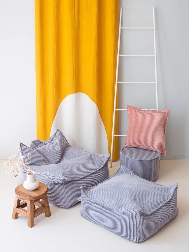 Pouf a sacco per bambini blu con rivestimento in velluto a coste Chair – Wigiwama