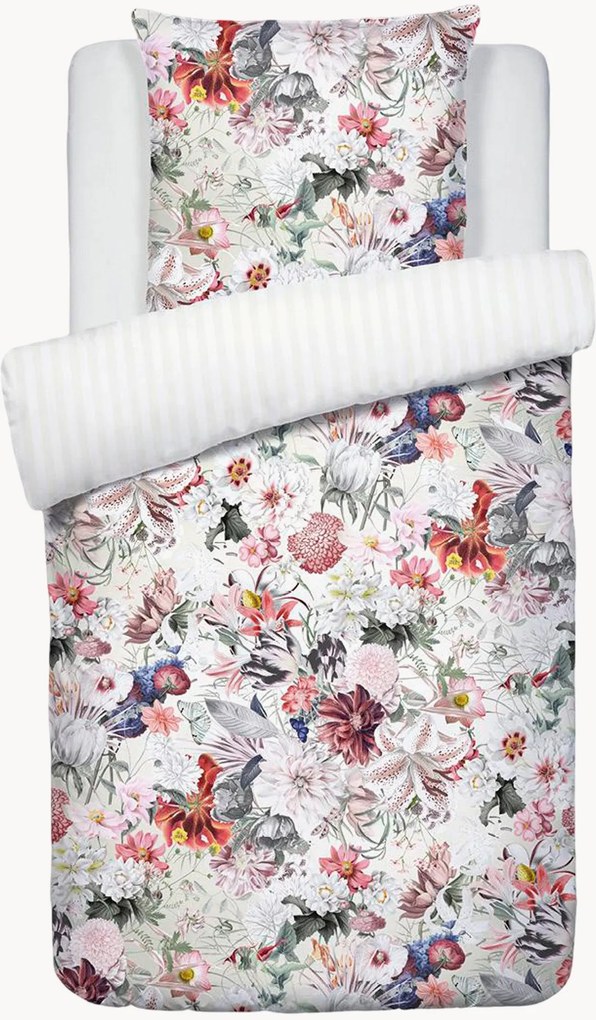 Set lenzuola in raso di cotone Fleurs Éclatantes, varie misure