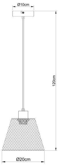 Globo 15646H - Lampadario a sospensione con filo BAKU 1xE27/40W/230V diametro 20 cm