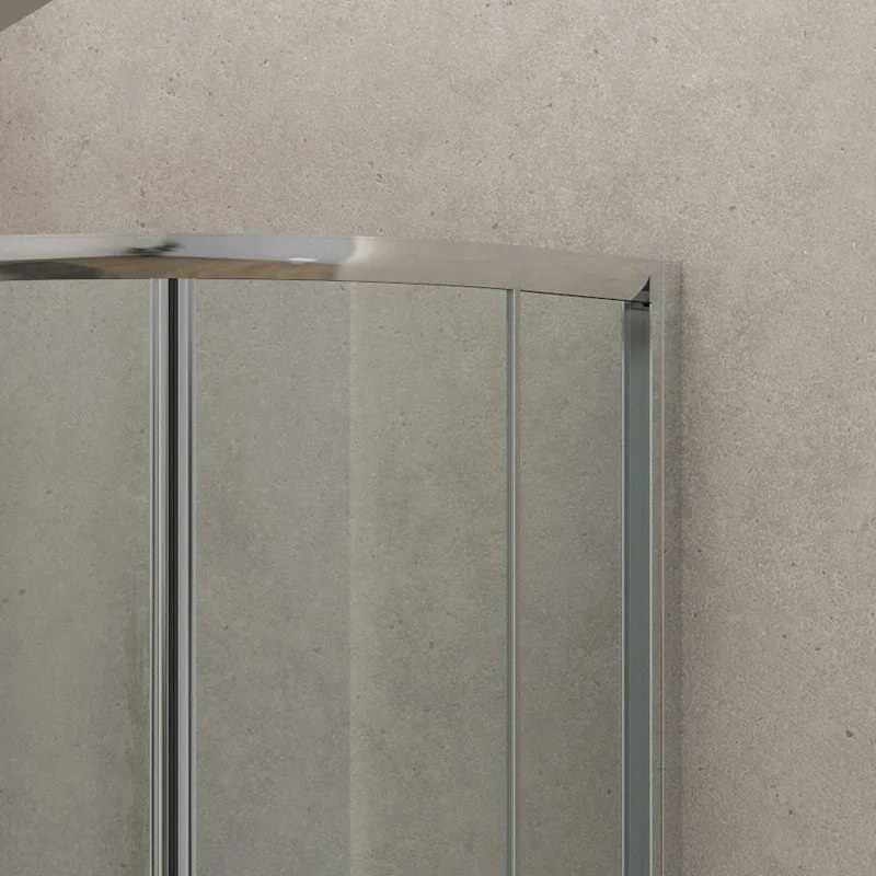 Kamalu - Box doccia semicircolare 80x80 altezza 180cm vetro trasparente | K400