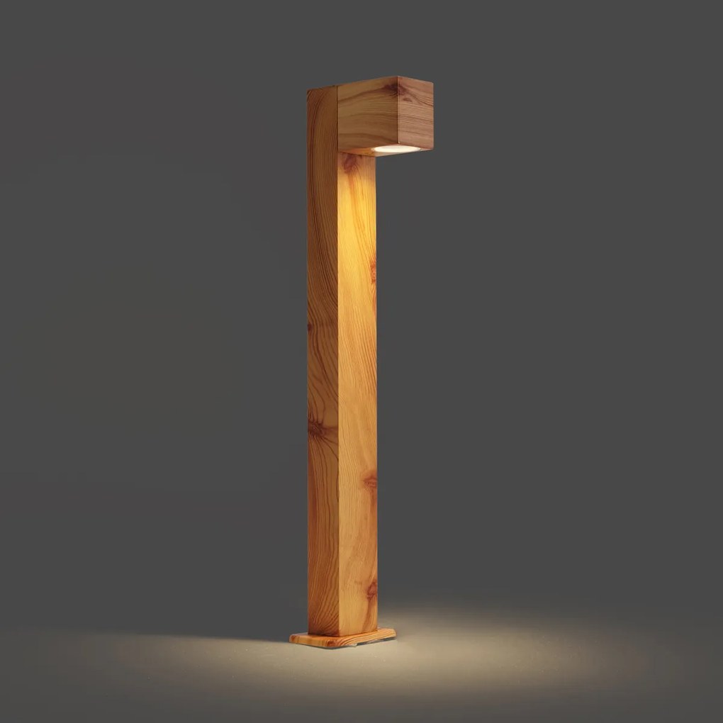 Lampada da terra moderna da esterno in alluminio con stampa legno 65cm IP44 - Baleno