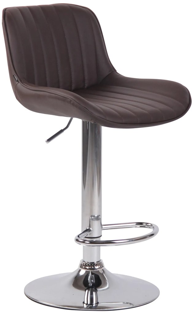 Sgabello Bar Lentini Regolabile İn Ecopelle - Stile Moderno E Comfort Eccezionale / Braun / Chrom