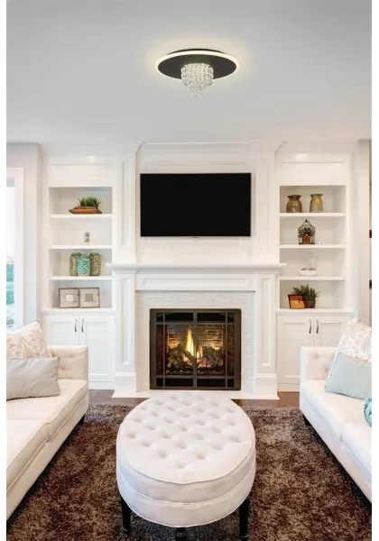 Searchlight 21126-32BK - LED dimmerabile plafoniera DELUGE 20W/230V Ø 31,5 cm nero