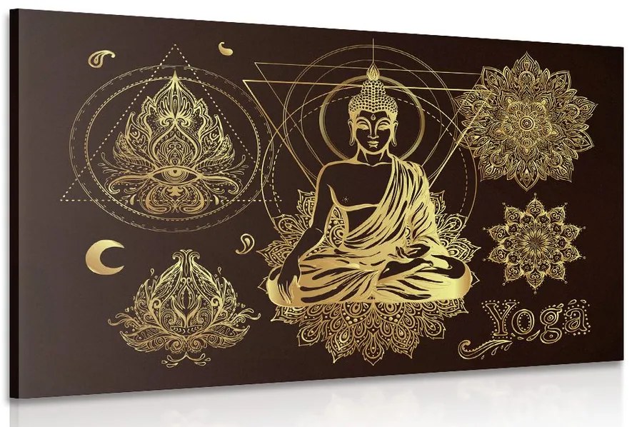 Stampa su tela – Buddha meditante dorato