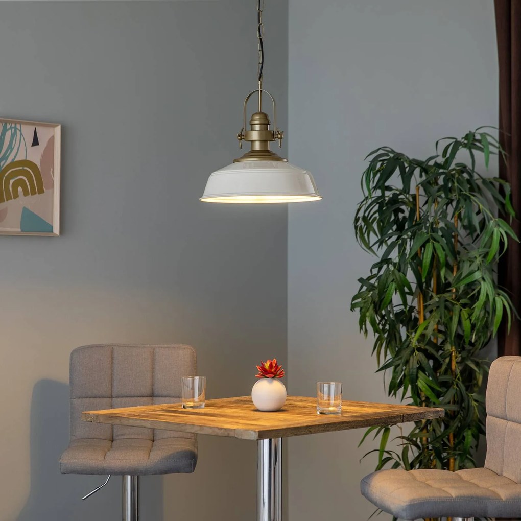 Avonni Lampada a sospensione AV-4106-M32-BBY, paralume bianco