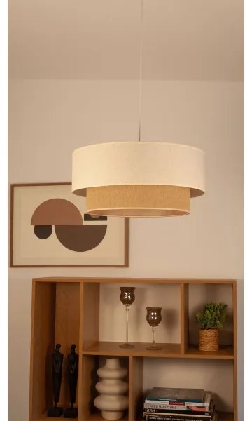 Lampadario a sospensione su cavo NATIA 1xE27/60W/230V Ø 45 cm bianco/marrone