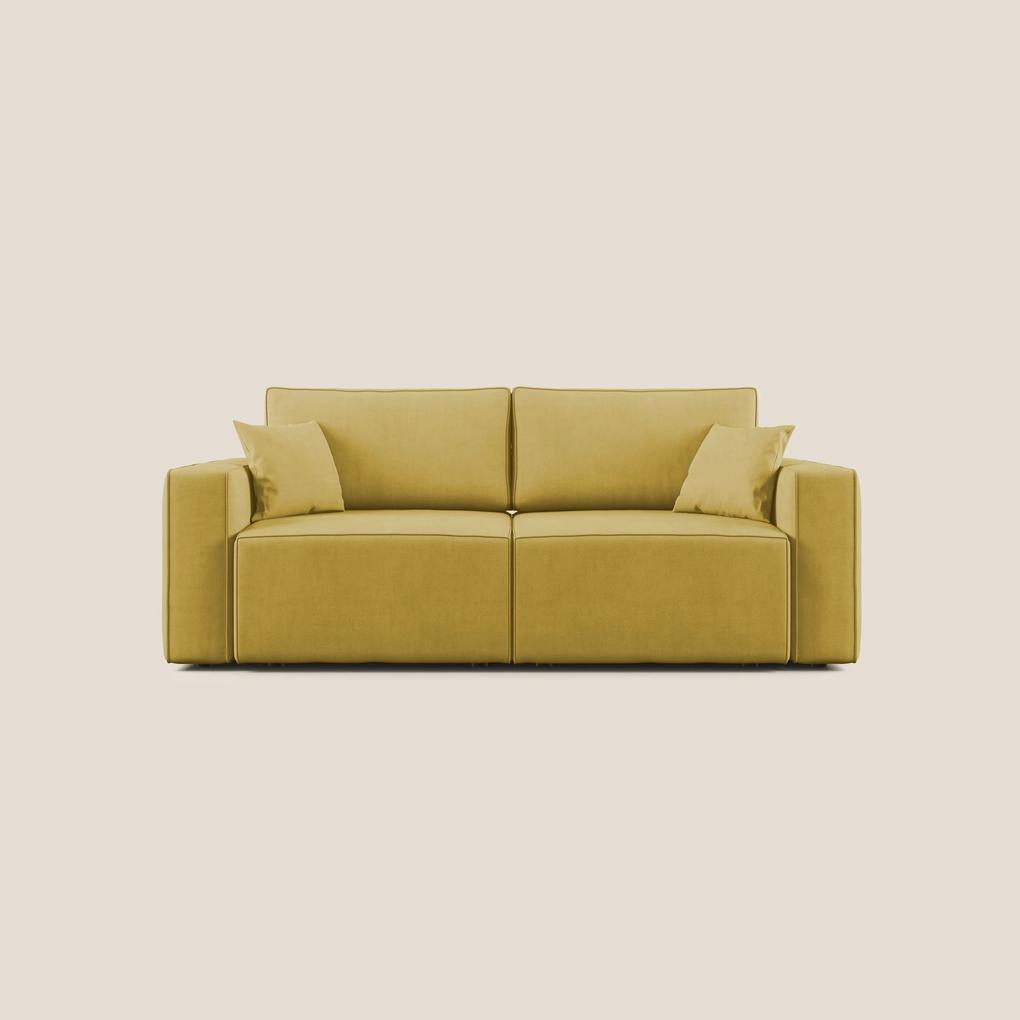 Morfeo divano con seduta estraibile in morbido tessuto impermeabile T02 giallo 215 cm