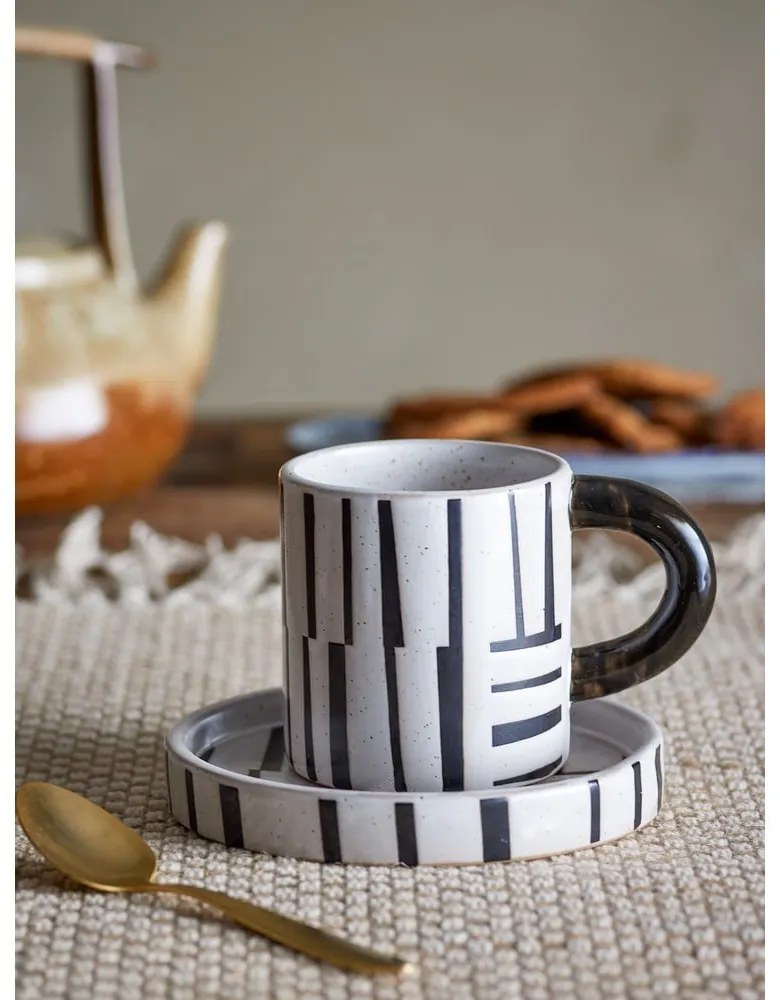 Tazzina bianca e nera in gres 300 ml Frankie – Bloomingville