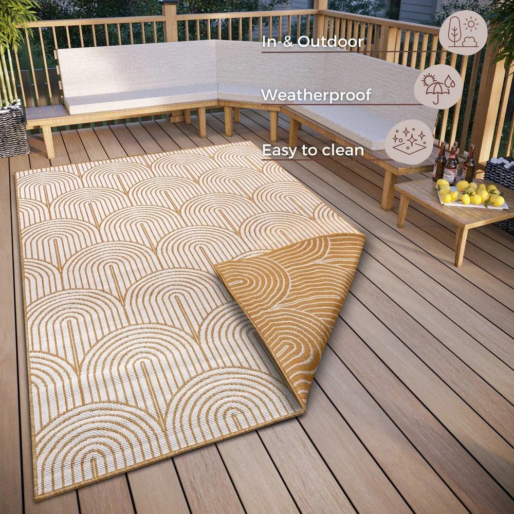 Tappeto da esterno giallo ocra 80x150 cm Pangli Ochre - Hanse Home