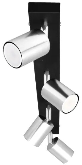 Faretto LED TUNE 4xGU10/4,8W/230V cromo opaco/nero