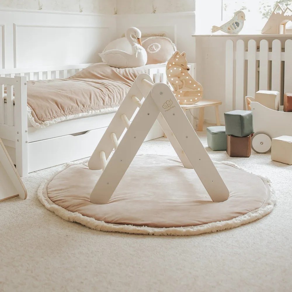 Pikler triangolo montessori bianco in pino massiccio 46x87x60 cm Montessori – Meowbaby