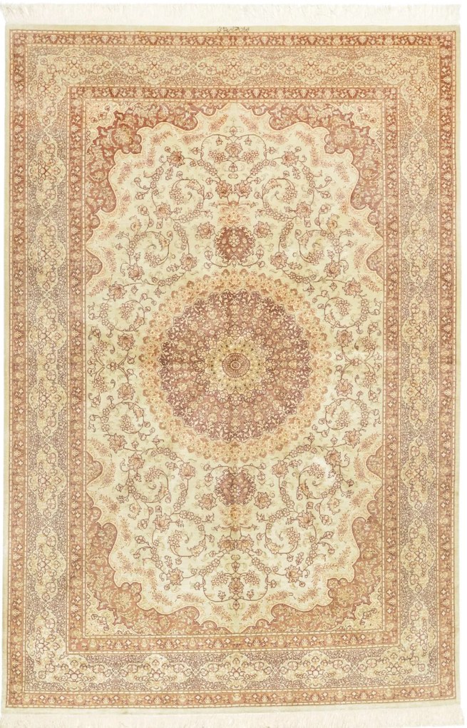 Ghom Tappeto persiano 240 x 160 Beige (Iran) Annodato A Mano